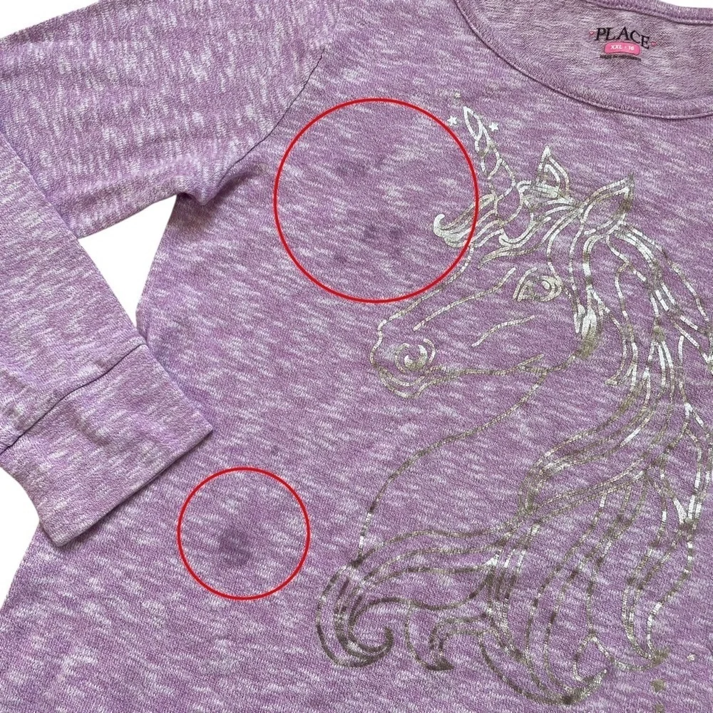 4/$25 The Children’s Place Purple Unicorn Long Sleeve Top Size 16 XXL